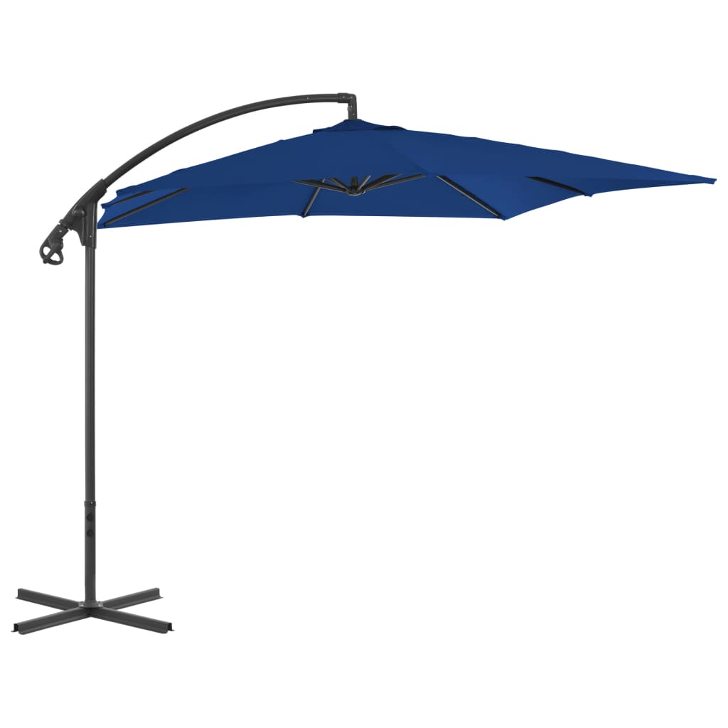 Riippuva aurinkovarjo teräspylväällä 250x250 cm taivaansininen - Sisustajankoti.fi