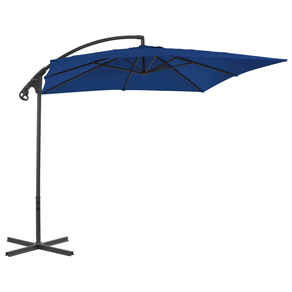 Riippuva aurinkovarjo teräspylväällä 250x250 cm taivaansininen - Sisustajankoti.fi