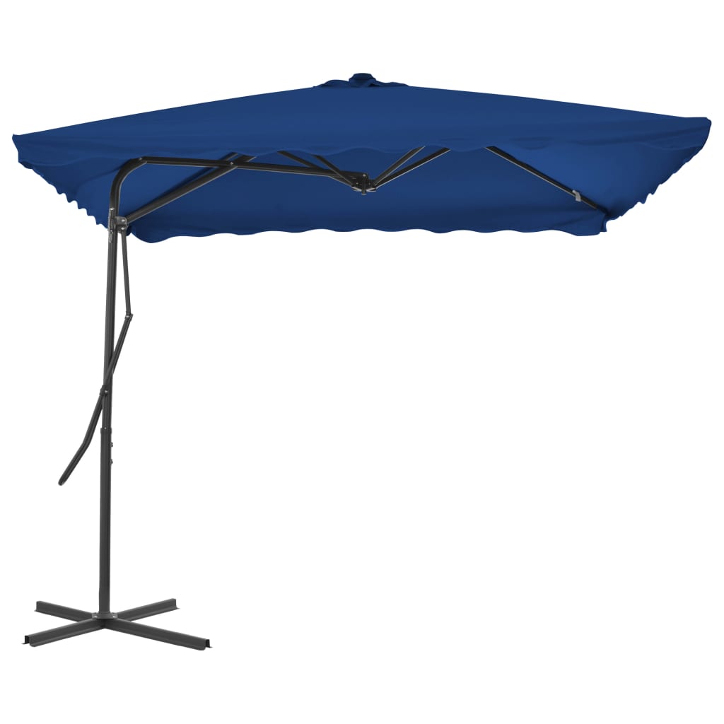 Aurinkovarjo terästangolla sininen 250x250x230 cm - Sisustajankoti.fi