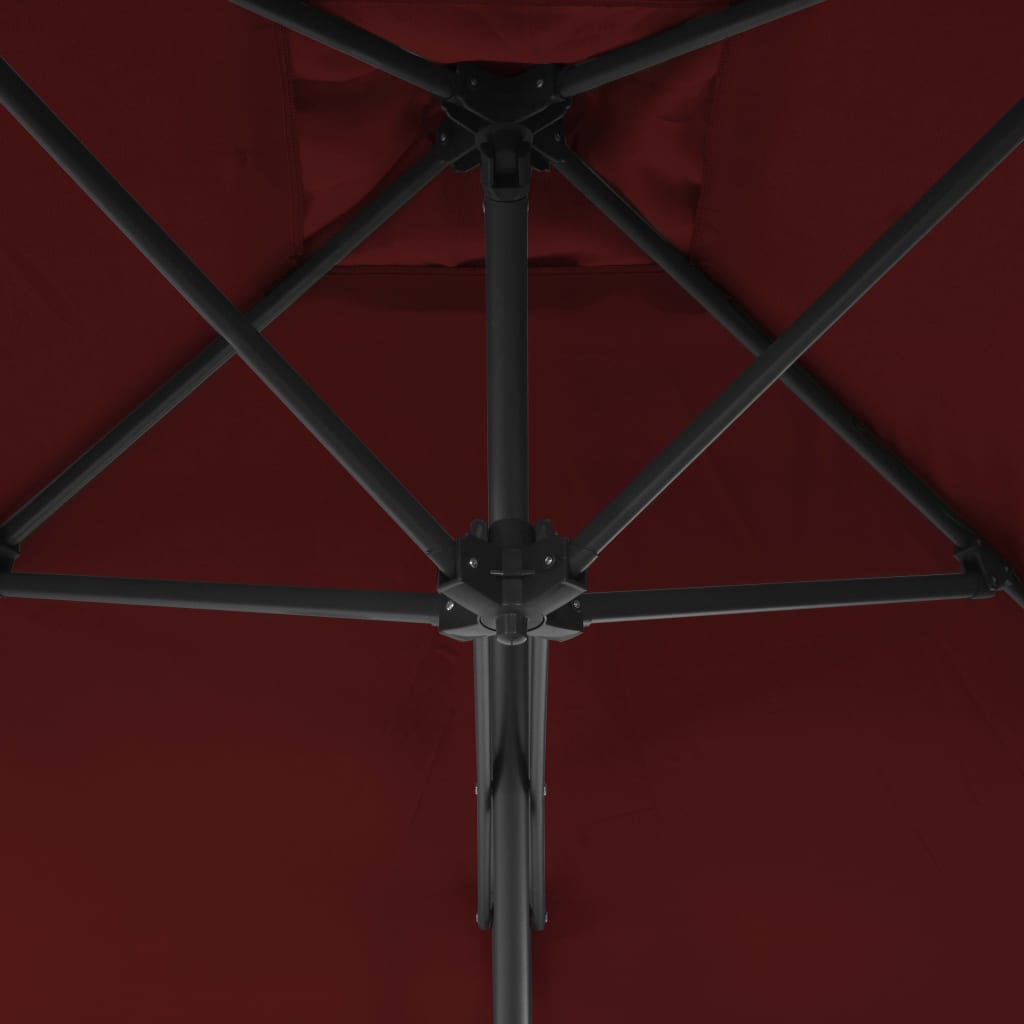 Aurinkovarjo terästangolla viininpunainen 300x230 cm - Sisustajankoti.fi
