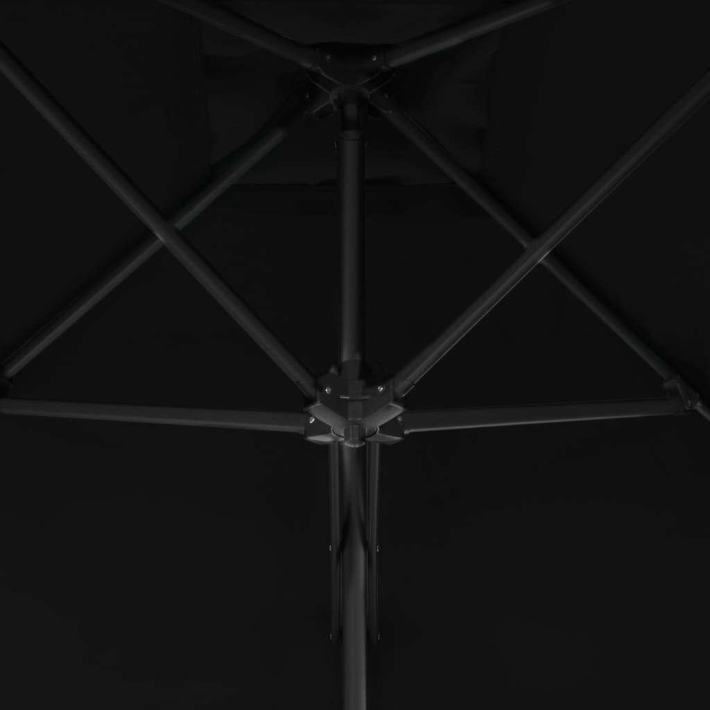 Aurinkovarjo terästangolla musta 300x230 cm - Sisustajankoti.fi