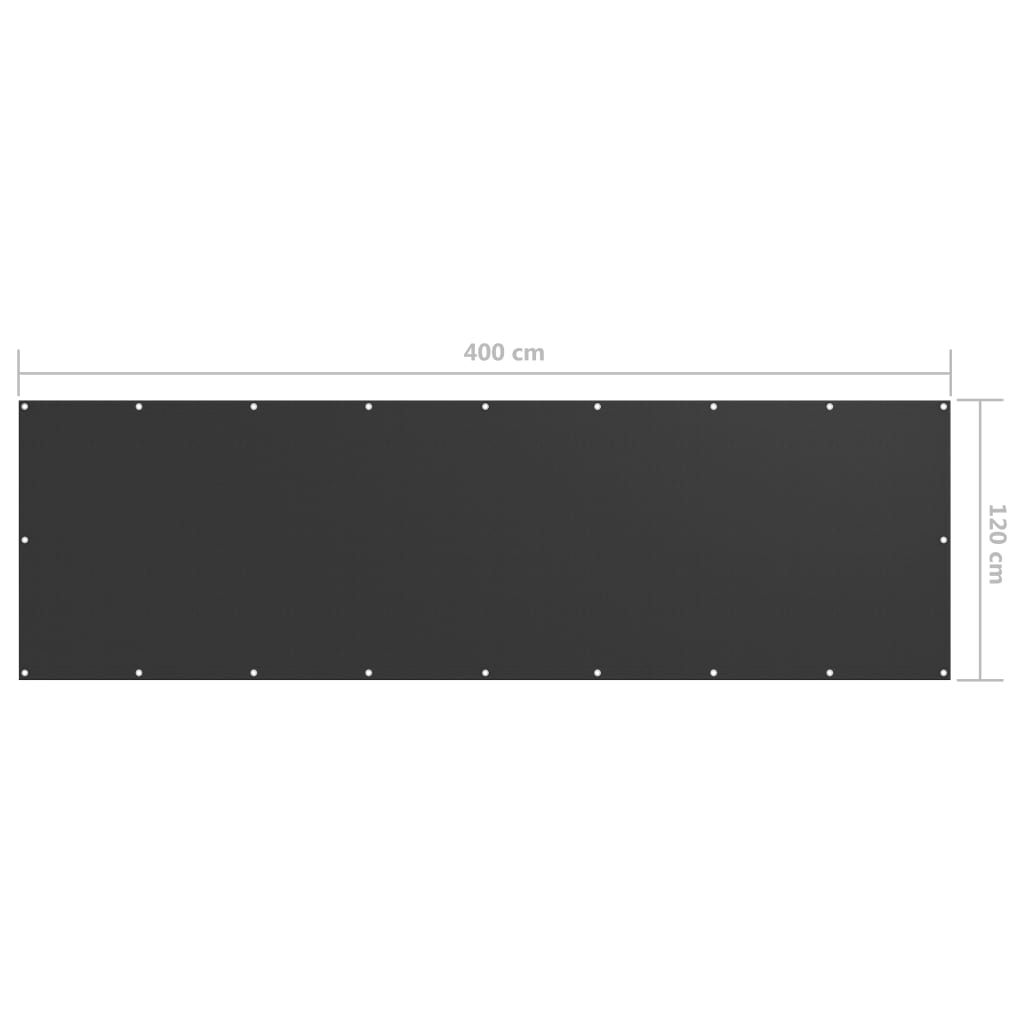Parvekkeen suoja antrasiitti 120x400 cm Oxford kangas - Sisustajankoti.fi