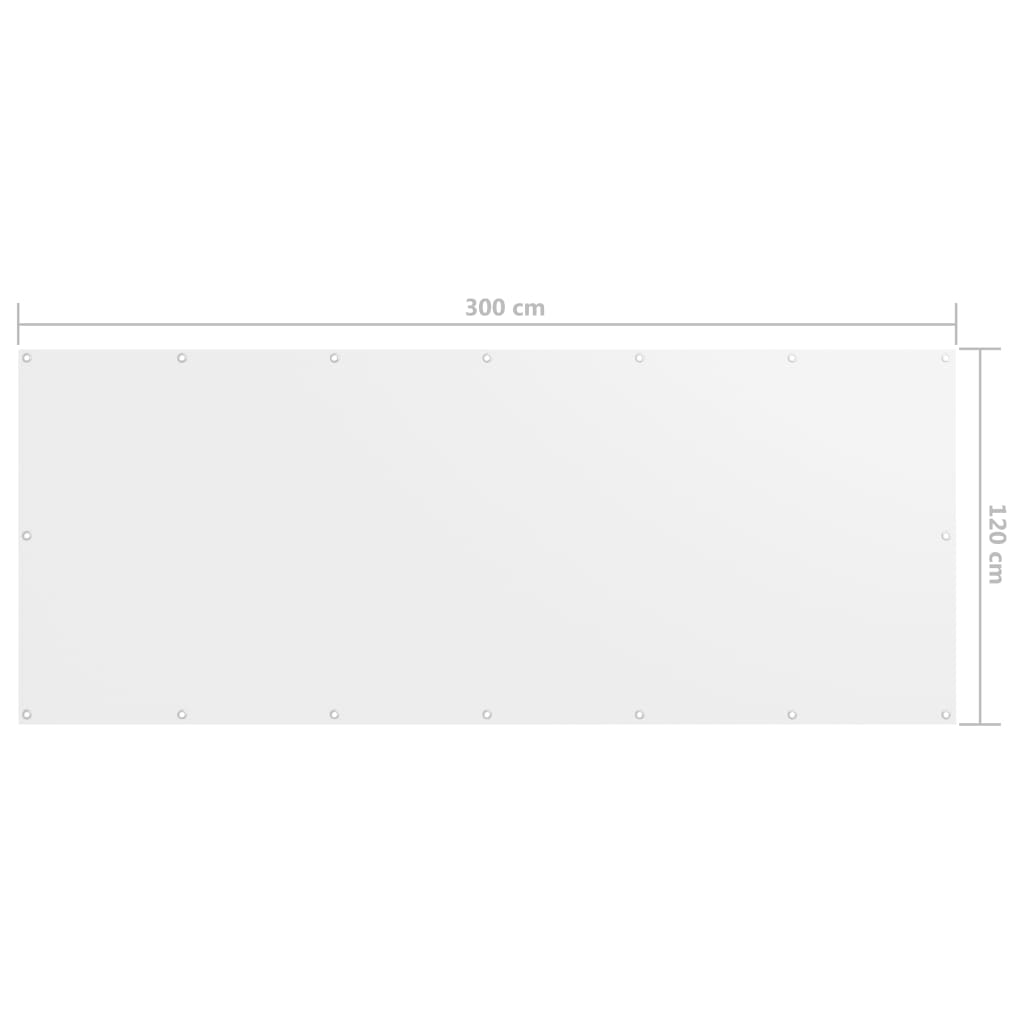 Parvekkeen suoja valkoinen 120x300 cm Oxford kangas - Sisustajankoti.fi