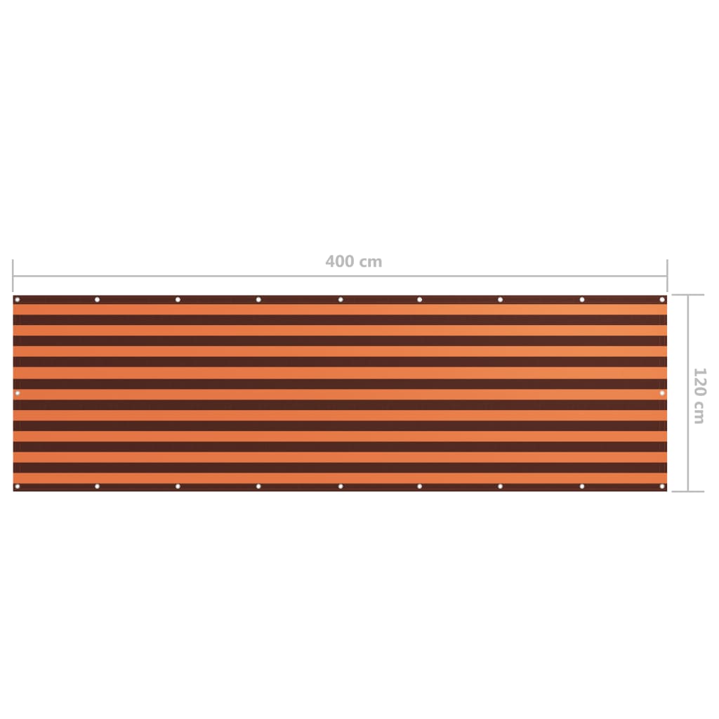 Parvekkeen suoja oranssi ja ruskea 120x400 cm Oxford kangas - Sisustajankoti.fi