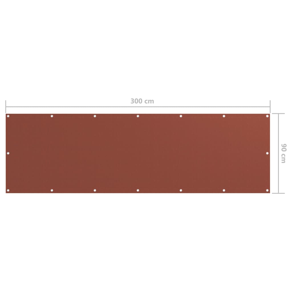 Parvekkeen suoja terrakotta 90x300 cm Oxford kangas - Sisustajankoti.fi