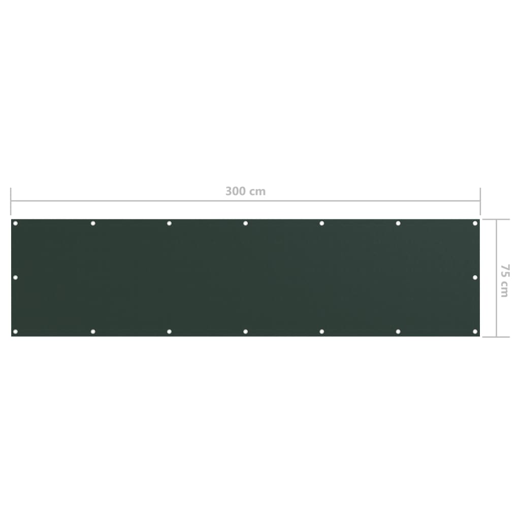 Parvekkeen suoja tummanvihreä 75x300 cm Oxford kangas - Sisustajankoti.fi