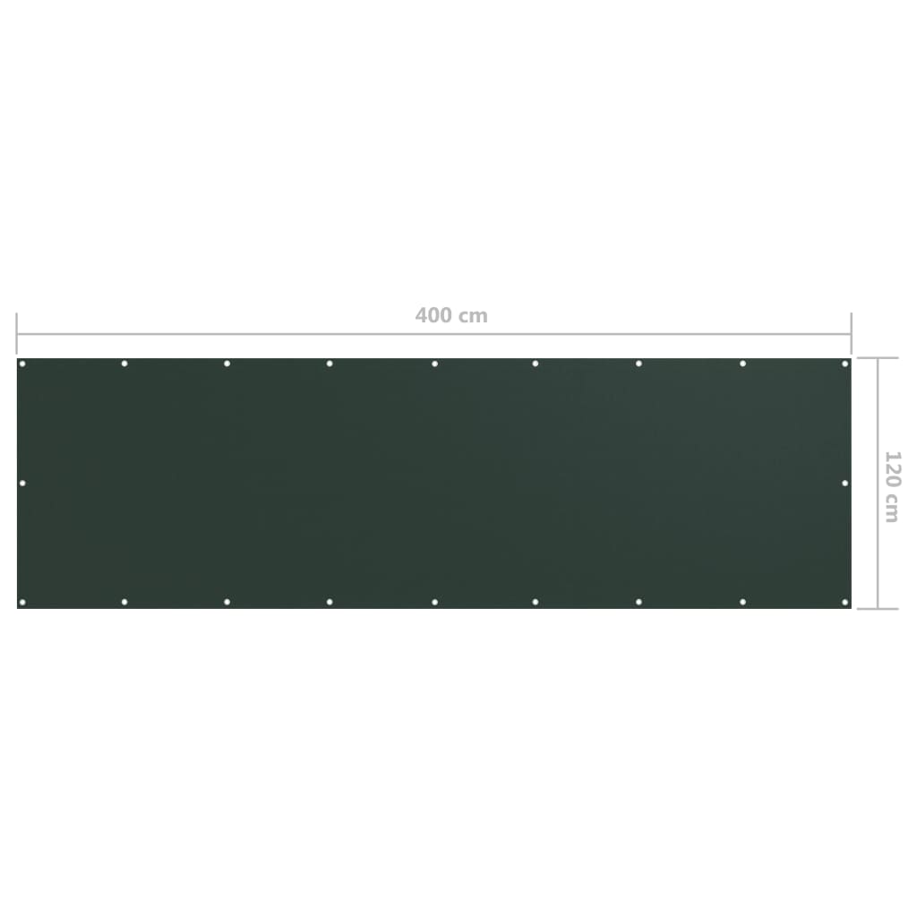 Parvekkeen suoja tummanvihreä 120x400 cm Oxford kangas - Sisustajankoti.fi