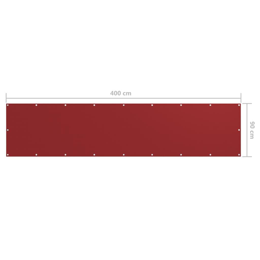 Parvekkeen suoja punainen 90x400 cm Oxford kangas - Sisustajankoti.fi