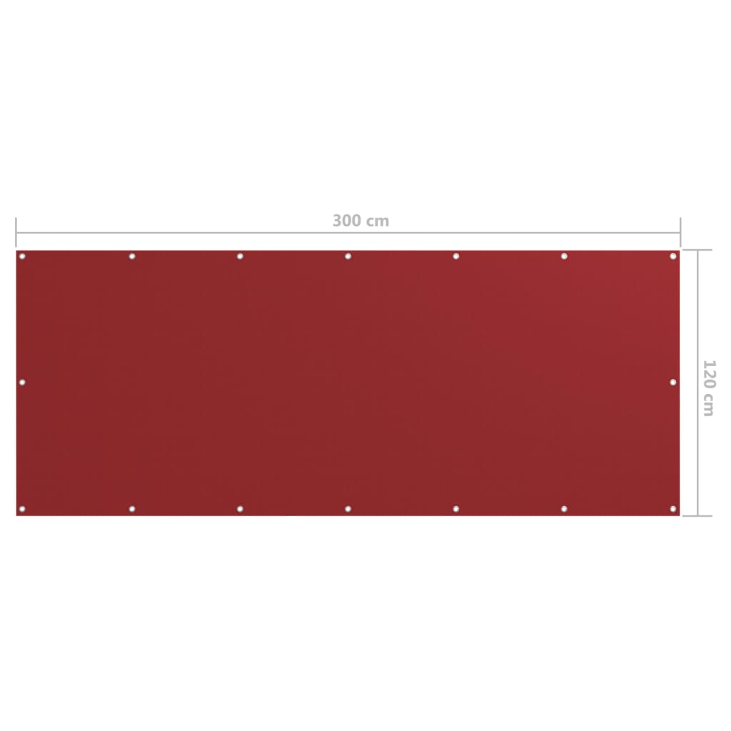 Parvekkeen suoja punainen 120x300 cm Oxford kangas - Sisustajankoti.fi