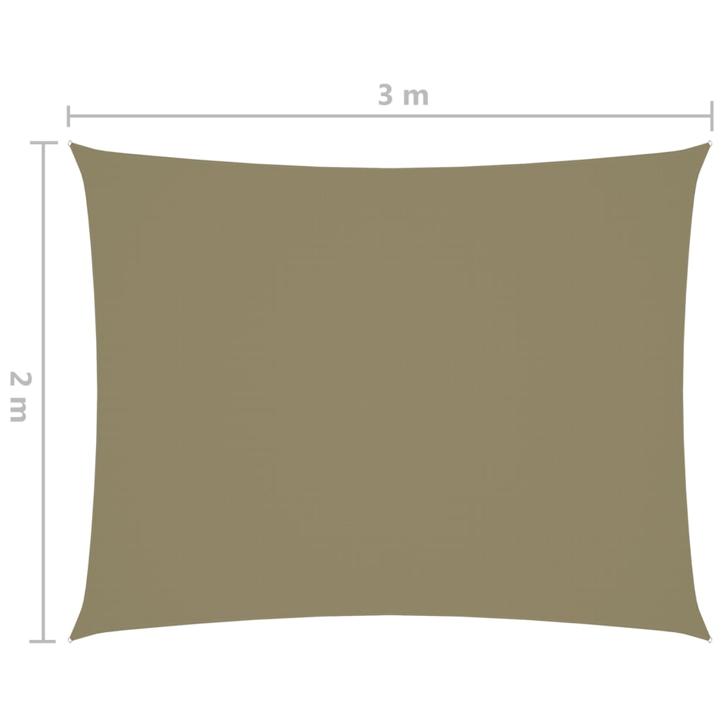 Aurinkopurje Oxford-kangas suorakaide 2x3 m beige - Sisustajankoti.fi
