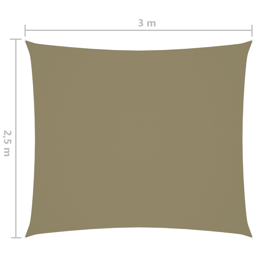 Aurinkopurje Oxford-kangas suorakaide 2,5x3 m beige - Sisustajankoti.fi