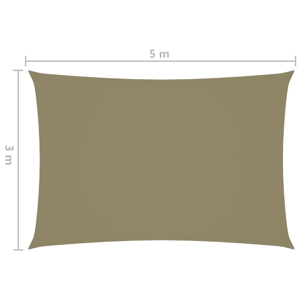 Aurinkopurje Oxford-kangas suorakaide 3x5 m beige - Sisustajankoti.fi