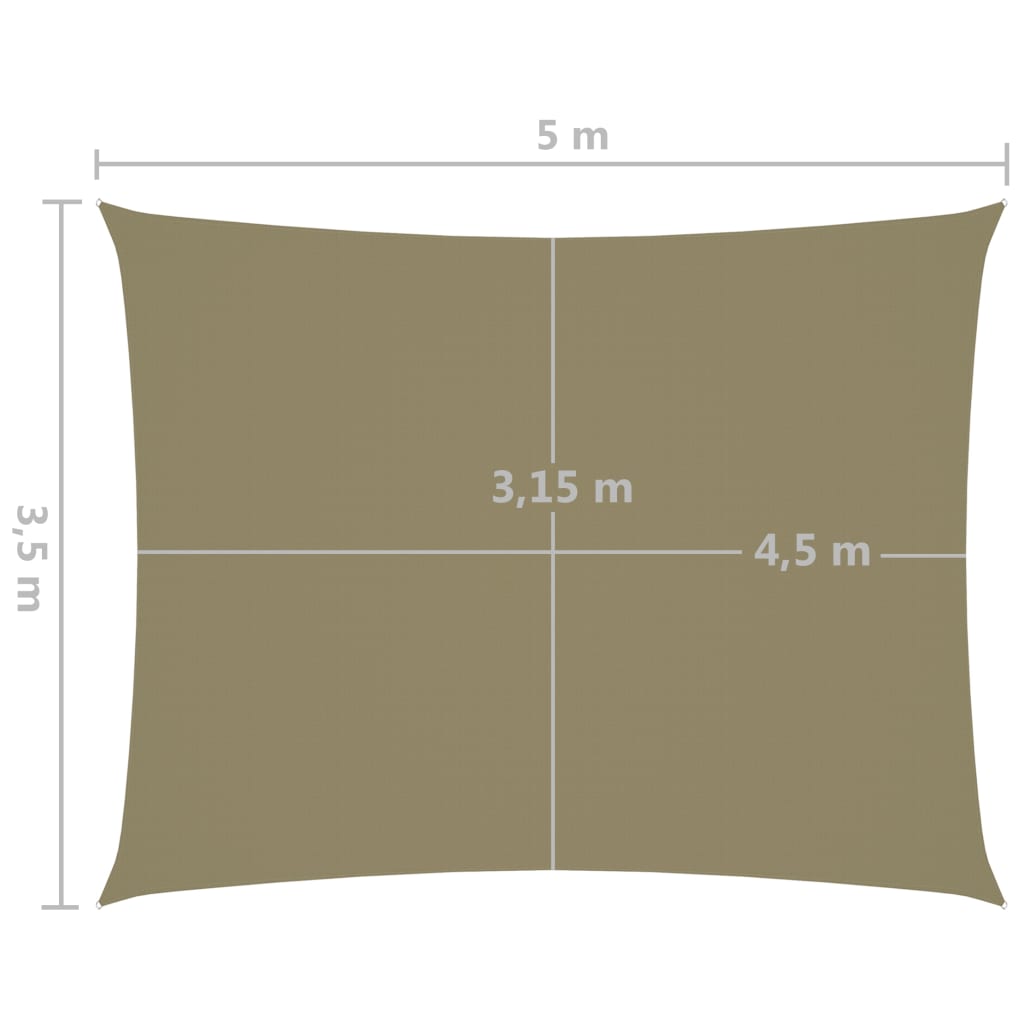 Aurinkopurje Oxford-kangas suorakaide 3,5x5 m beige - Sisustajankoti.fi
