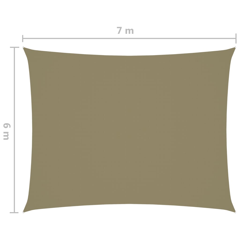 Aurinkopurje Oxford-kangas suorakaide 6x7 m beige - Sisustajankoti.fi