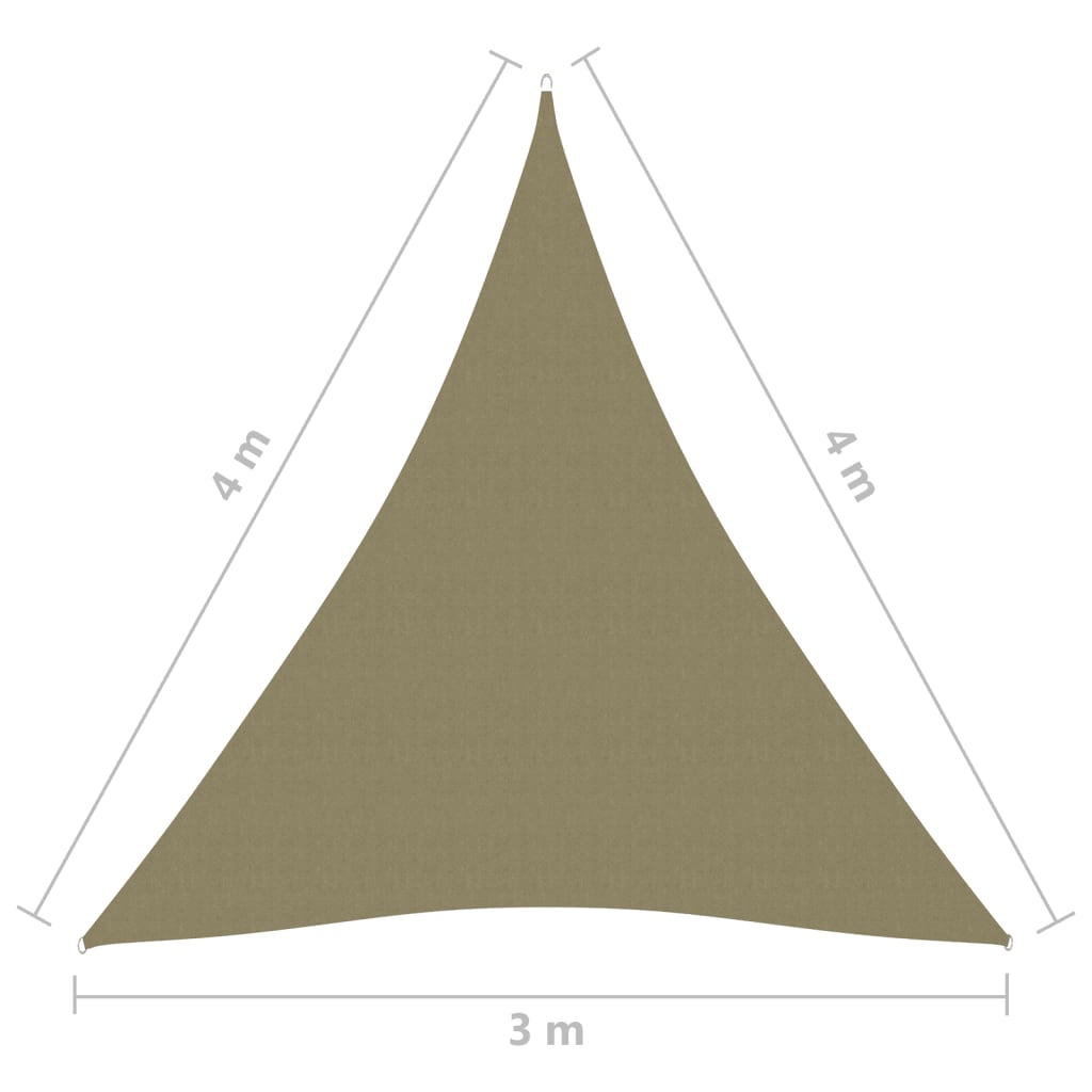 Aurinkopurje Oxford-kangas kolmio 3x4x4 m beige - Sisustajankoti.fi