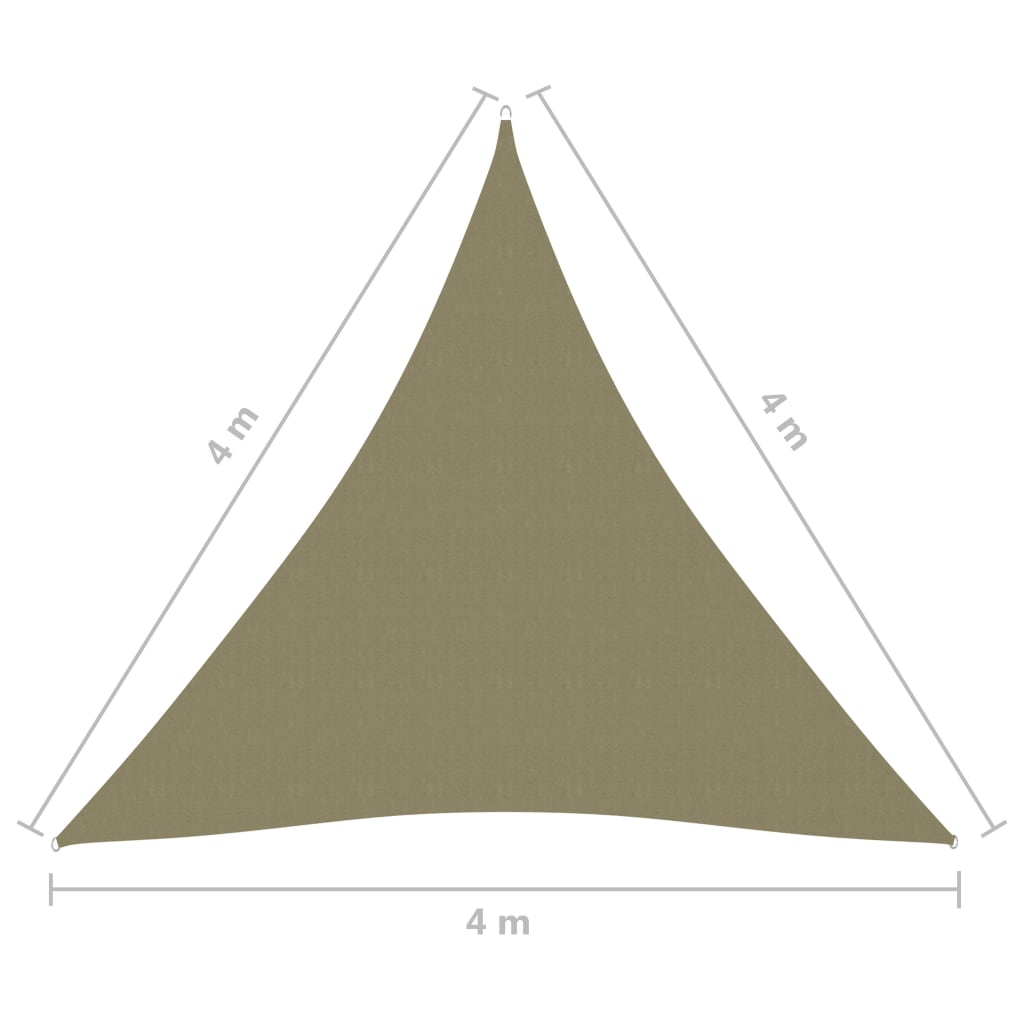 Aurinkopurje Oxford-kangas kolmio 4x4x4 m beige - Sisustajankoti.fi