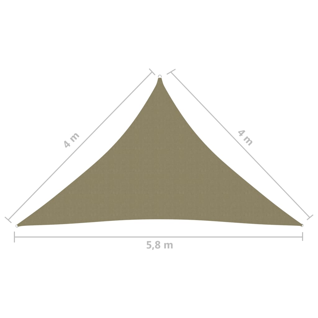 Aurinkopurje Oxford-kangas kolmio 4x4x5,8 m beige - Sisustajankoti.fi