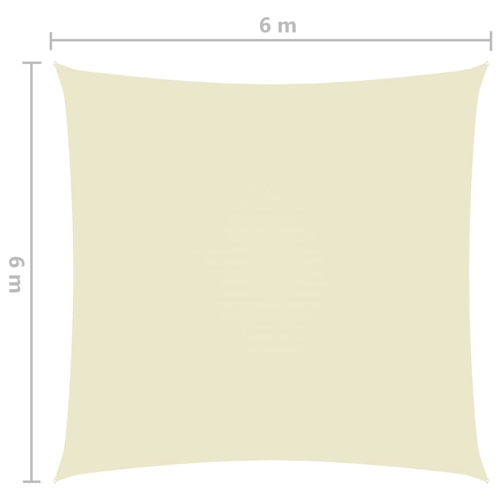Aurinkopurje Oxford-kangas neliönmuotoinen 6x6 m kerma - Sisustajankoti.fi