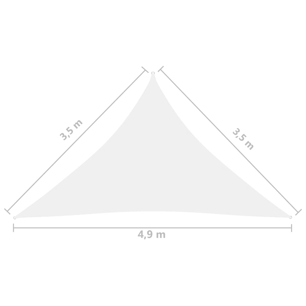 Aurinkopurje Oxford-kangas kolmio 3,5x3,5x4,9 m valkoinen - Sisustajankoti.fi