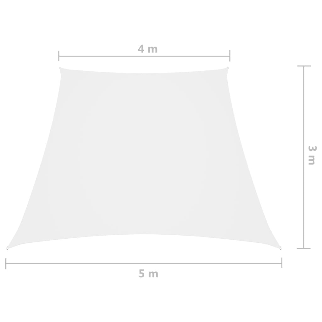 Aurinkopurje Oxford-kangas puolisuunnikas 4/5x3 m valkoinen - Sisustajankoti.fi