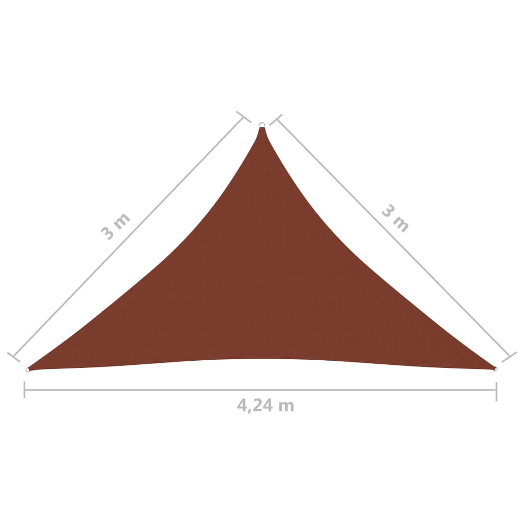 Aurinkopurje Oxford-kangas kolmio 3x3x4,24 m terrakotta - Sisustajankoti.fi