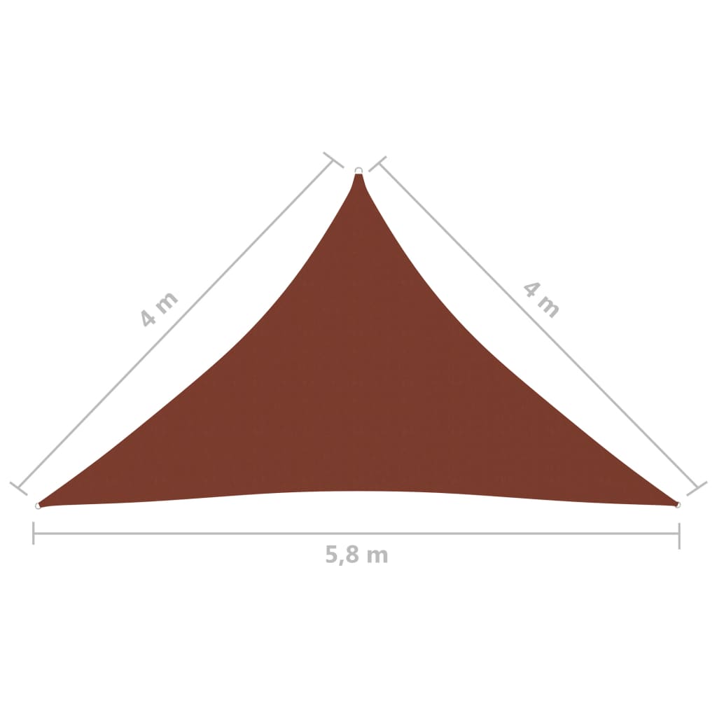 Aurinkopurje Oxford-kangas kolmio 4x4x5,8 m terrakotta - Sisustajankoti.fi