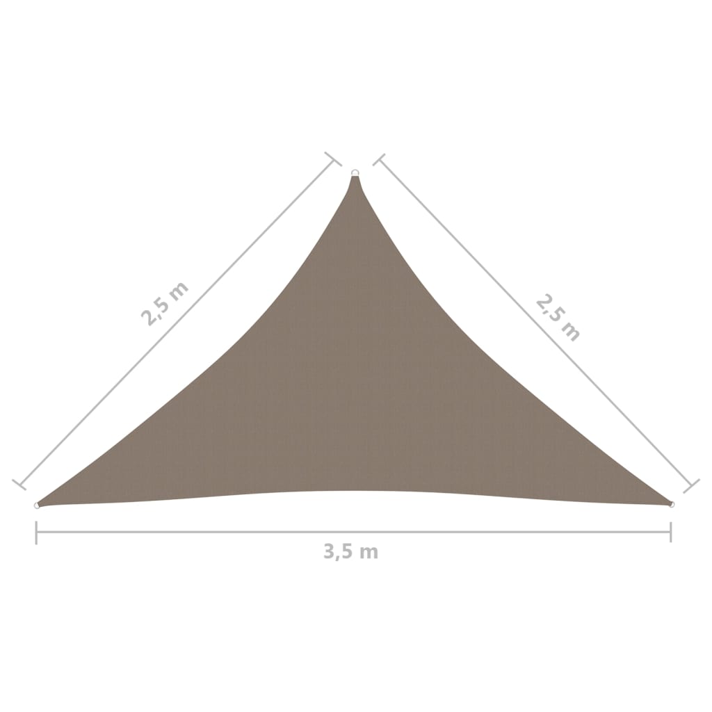 Aurinkopurje Oxford-kangas kolmio 2,5x2,5x3,5 m harmaanruskea - Sisustajankoti.fi