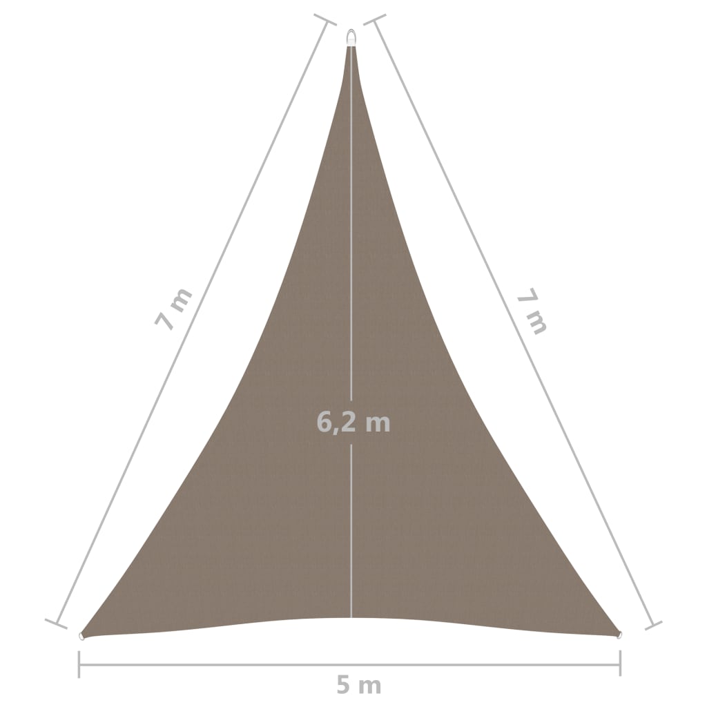 Aurinkopurje Oxford-kangas kolmio 5x7x7 m harmaanruskea - Sisustajankoti.fi