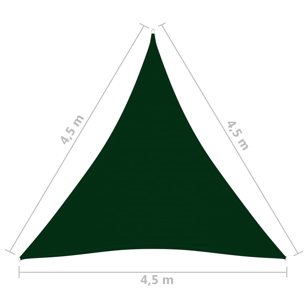 Aurinkopurje Oxford-kangas kolmio 4,5x4,5x4,5 m tummanvihreä - Sisustajankoti.fi