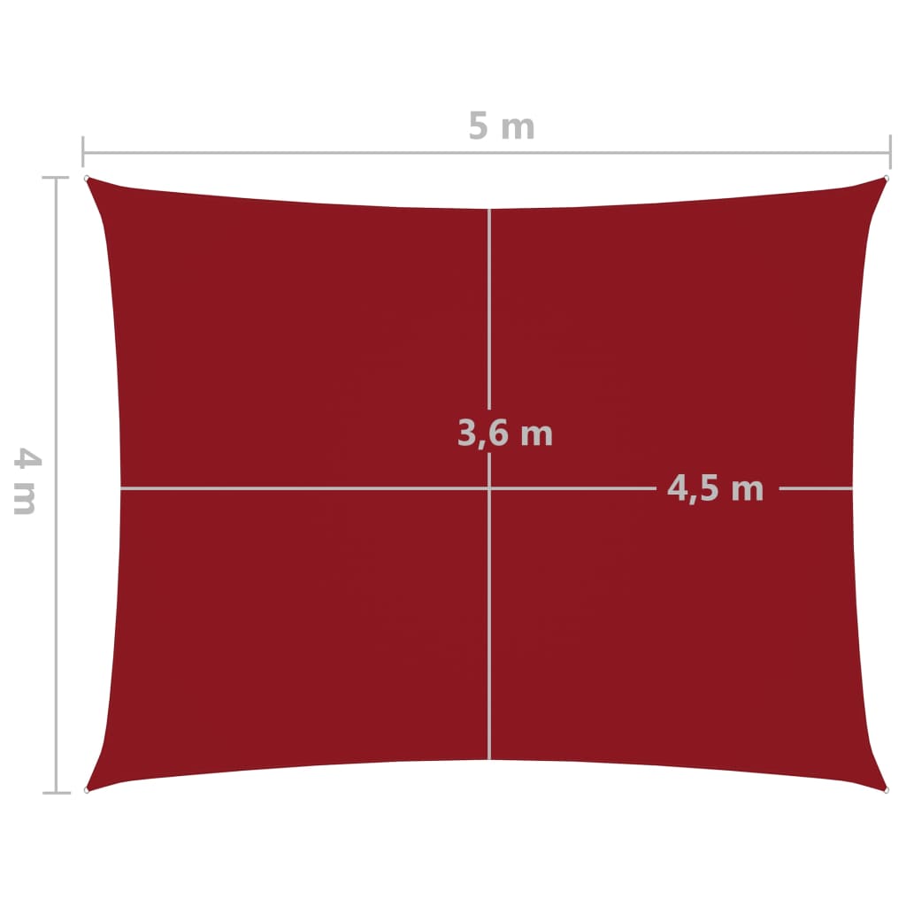 Aurinkopurje Oxford-kangas suorakaide 4x5 m punainen - Sisustajankoti.fi