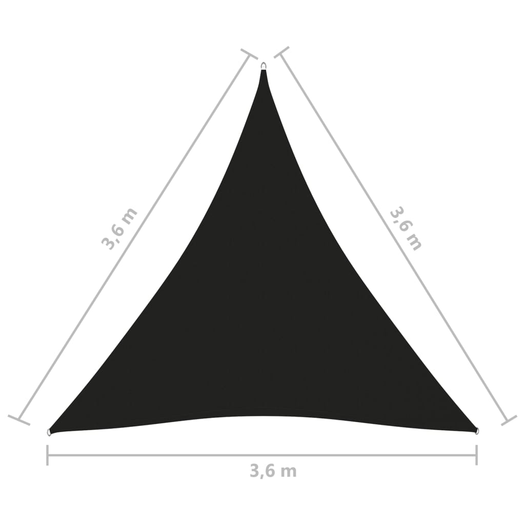 Aurinkopurje Oxford-kangas kolmio 3,6x3,6x3,6 m musta - Sisustajankoti.fi