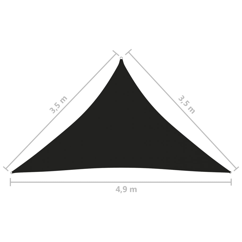 Aurinkopurje Oxford-kangas kolmio 3,5x3,5x4,9 m musta - Sisustajankoti.fi
