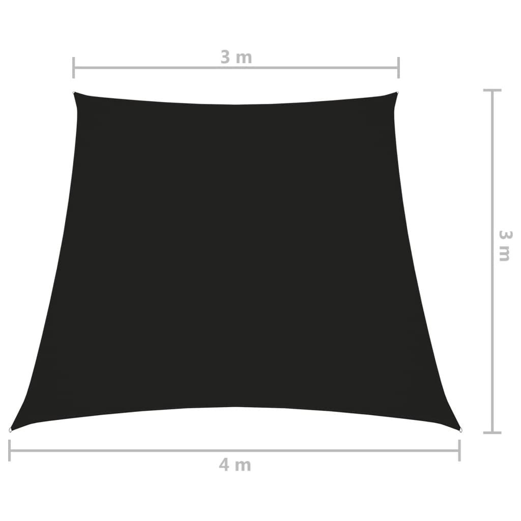 Aurinkopurje Oxford-kangas puolisuunnikas 3/4x3 m musta - Sisustajankoti.fi