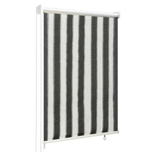 312680 Outdoor Roller Blind 80x140 cm Anthracite and White Stripe - Sisustajankoti.fi