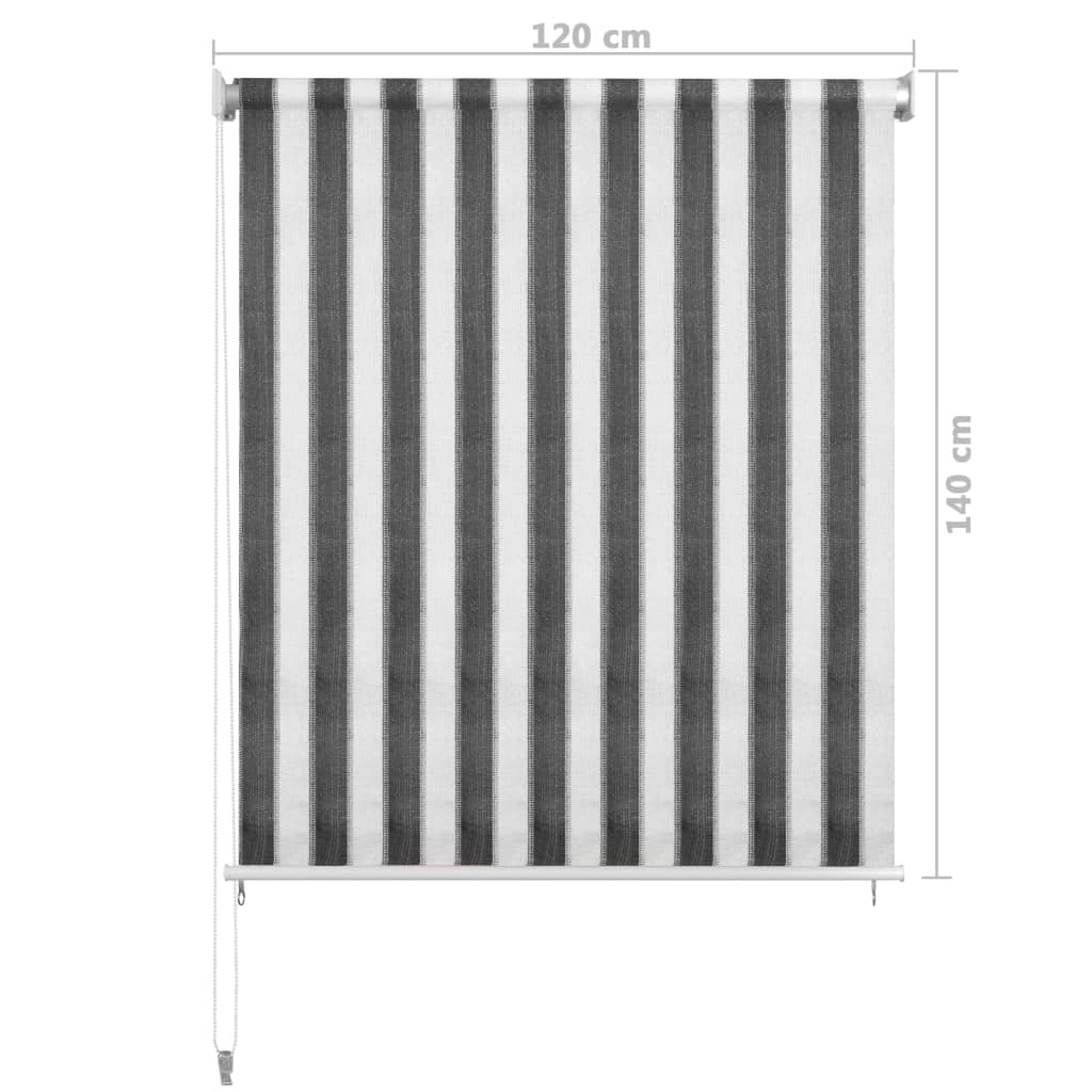 Ulkorullaverho 120x140 cm antrasiitti ja valkoinen - Sisustajankoti.fi