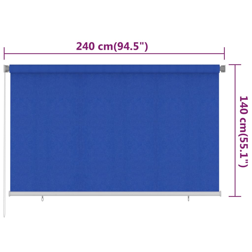 Rullaverho ulkotiloihin 240x140 cm sininen HDPE - Sisustajankoti.fi