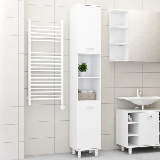Kylpyhuonekaappi korkeakiilto valkoinen 30x30x179 cm - Sisustajankoti.fi