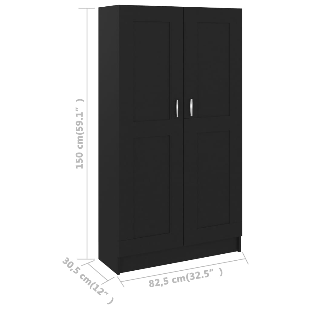 Kirjahylly musta 82,5x30,5x150 cm - Sisustajankoti.fi