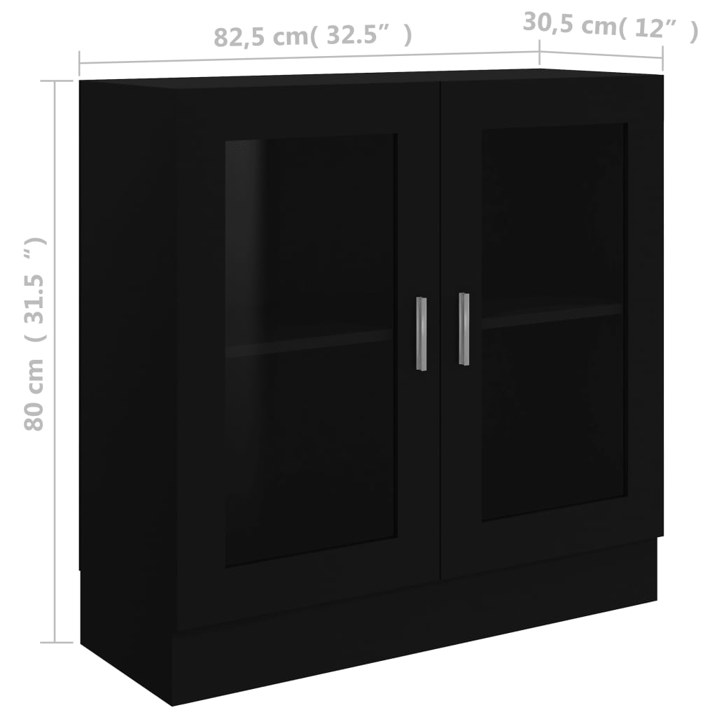 Vitriinikaappi musta 82,5x30,5x80 cm - Sisustajankoti.fi