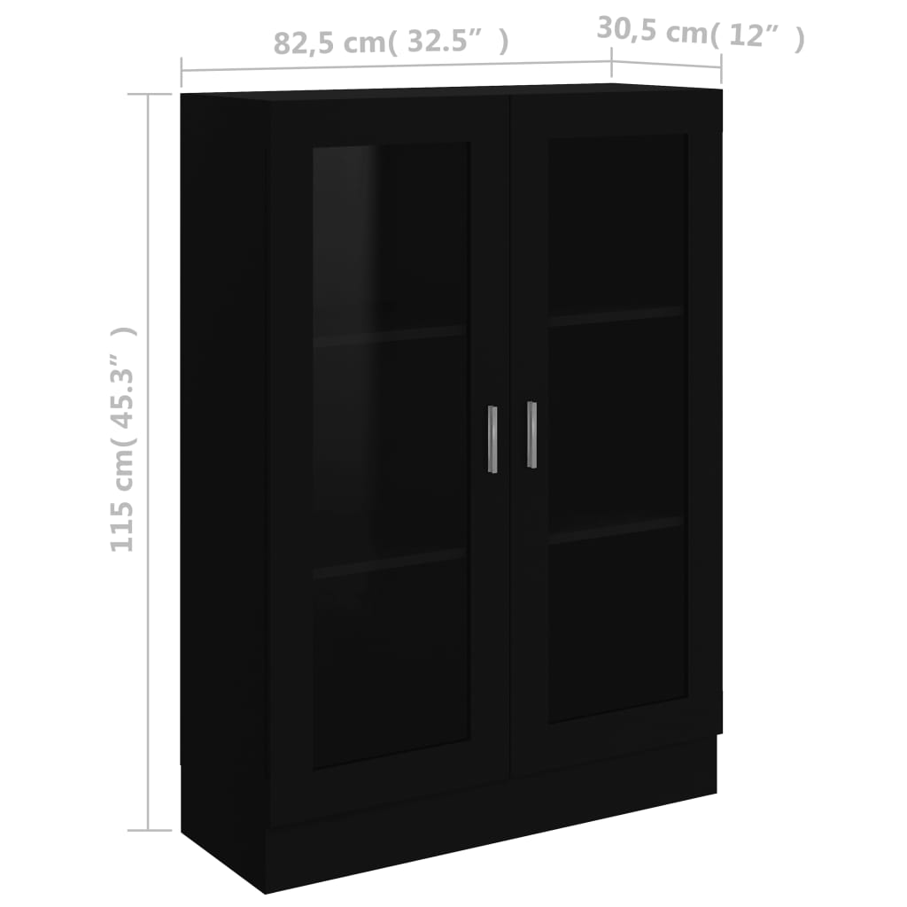 Vitriinikaappi musta 82,5x30,5x115 cm - Sisustajankoti.fi