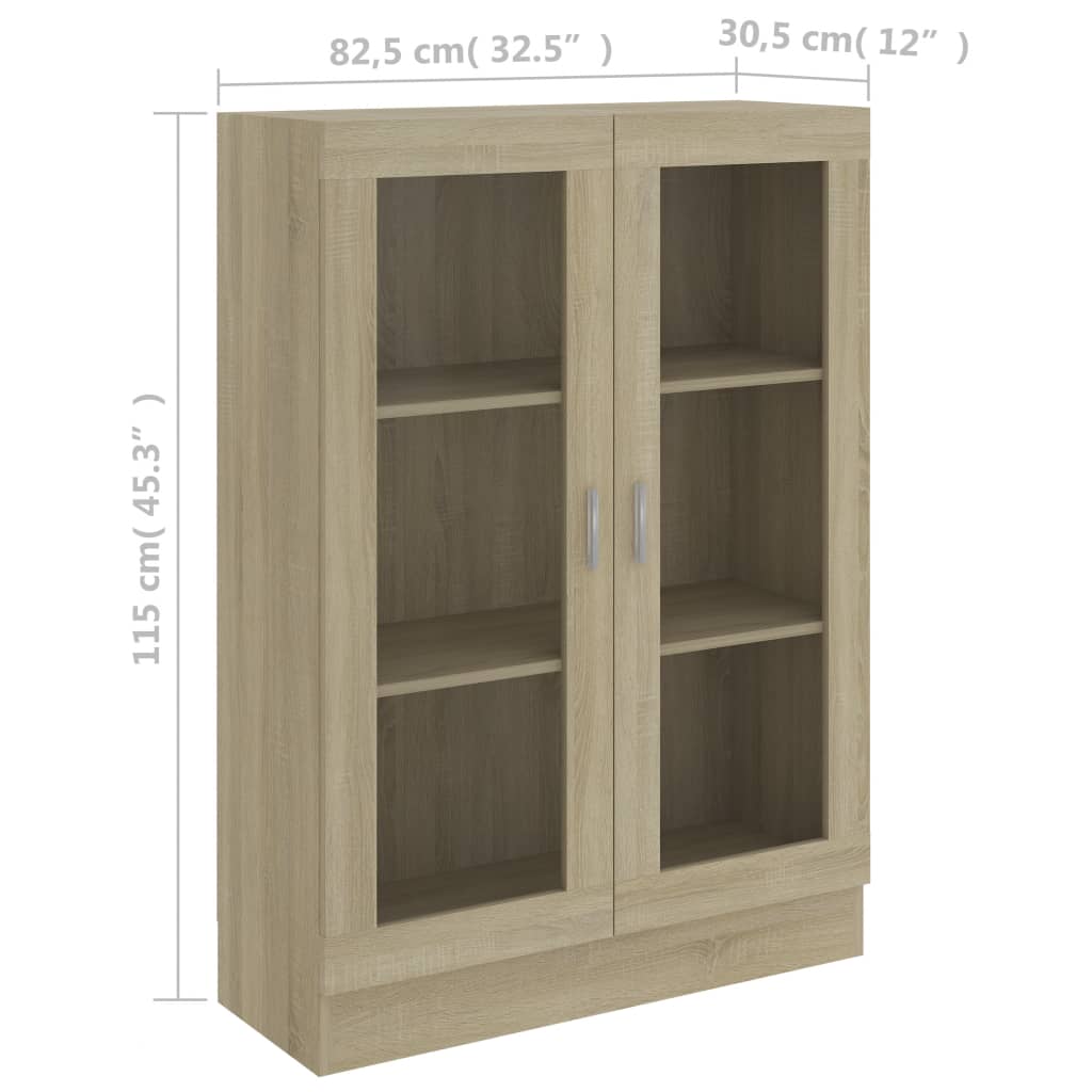 Vitriinikaappi Sonoma-tammi 82,5x30,5x115 cm - Sisustajankoti.fi