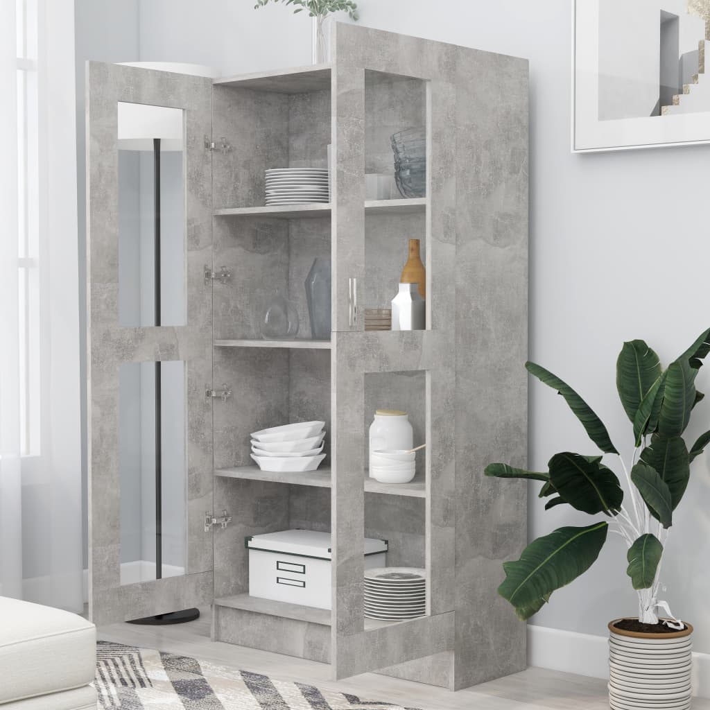 Vitriinikaappi betoninharmaa 82,5x30,5x150 cm - Sisustajankoti.fi