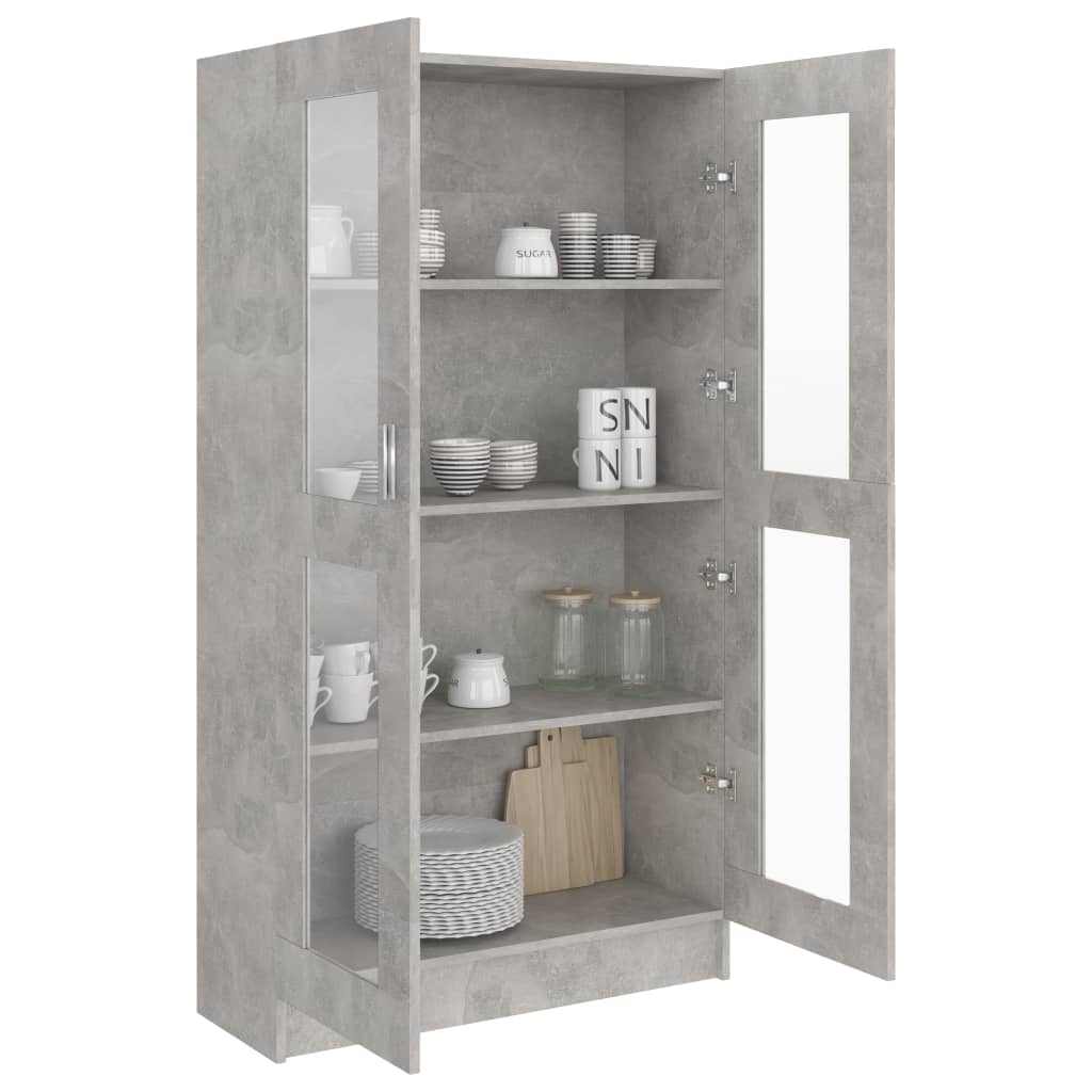 Vitriinikaappi betoninharmaa 82,5x30,5x150 cm - Sisustajankoti.fi