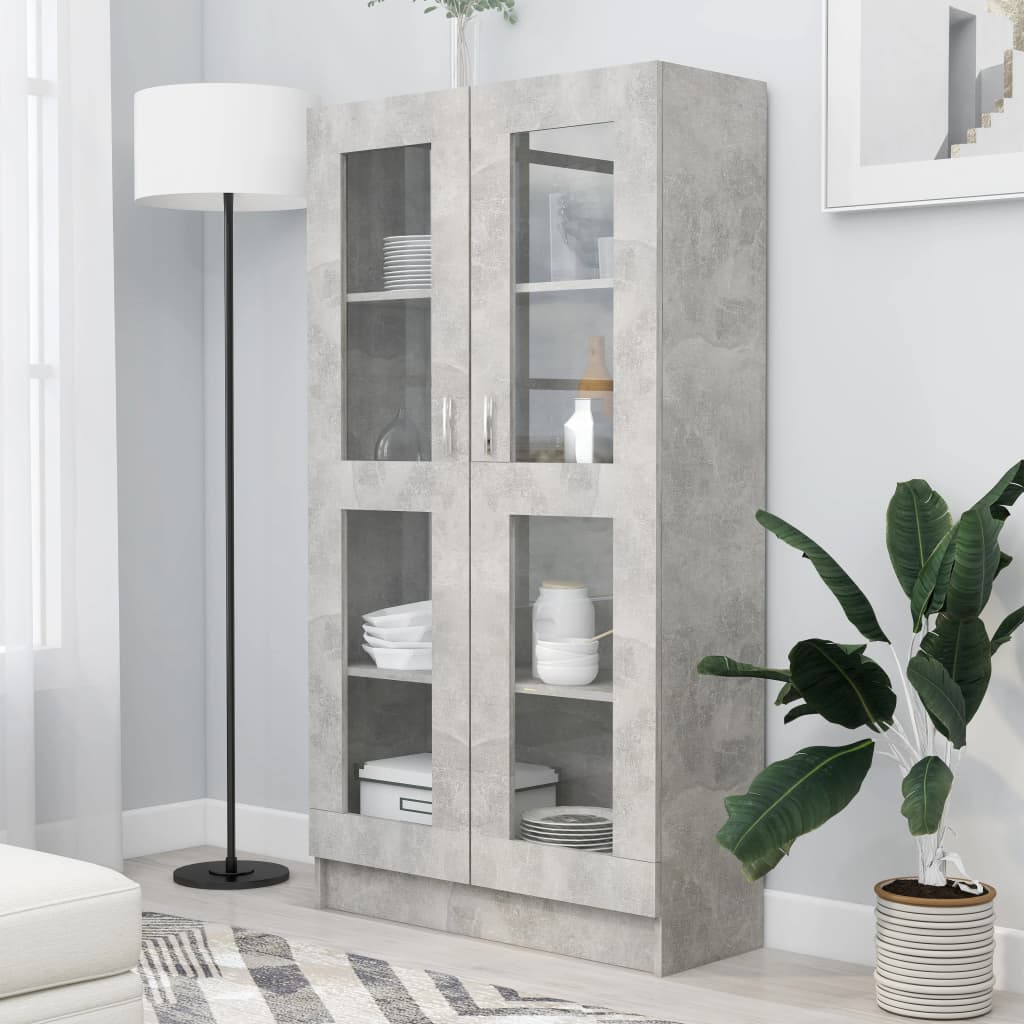 Vitriinikaappi betoninharmaa 82,5x30,5x150 cm - Sisustajankoti.fi