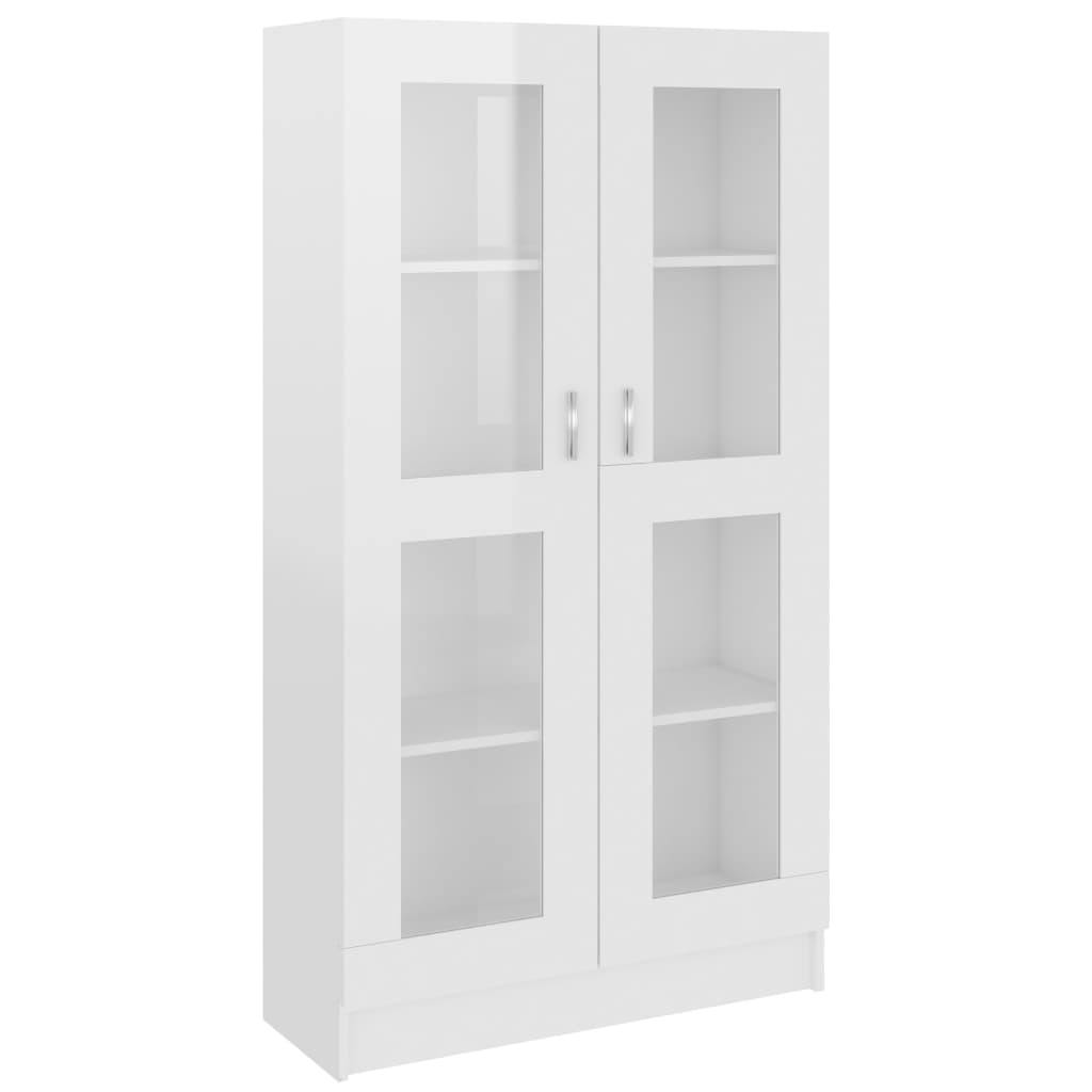 Vitriinikaappi korkeakiilto valkoinen 82,5x30,5x150cm - Sisustajankoti.fi