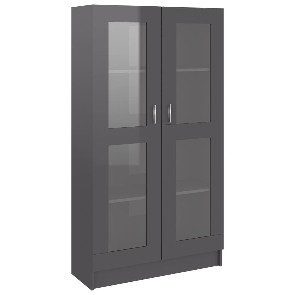 Vitriinikaappi korkeakiilto harmaa 82,5x30,5x150 cm - Sisustajankoti.fi