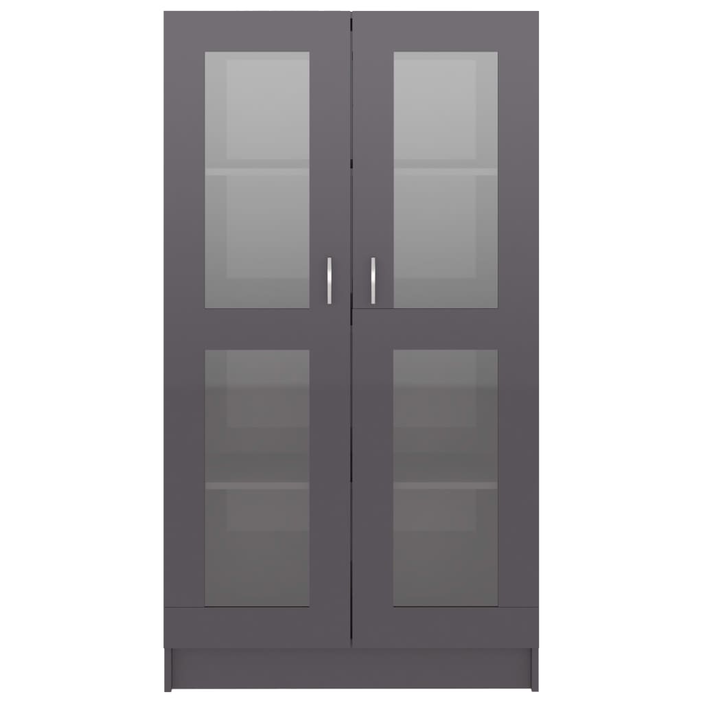 Vitriinikaappi korkeakiilto harmaa 82,5x30,5x150 cm - Sisustajankoti.fi