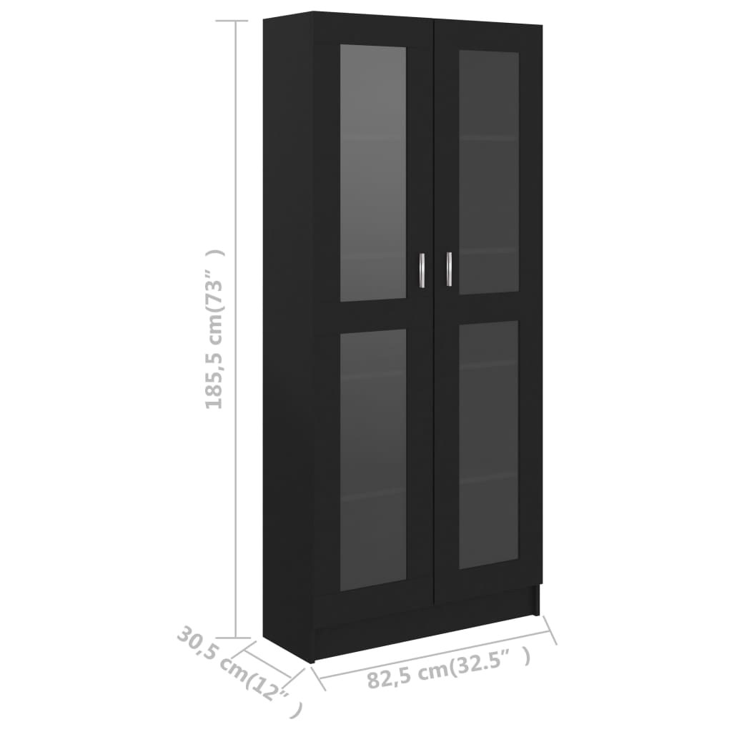 Vitriinikaappi musta 82,5x30,5x185,5 cm - Sisustajankoti.fi