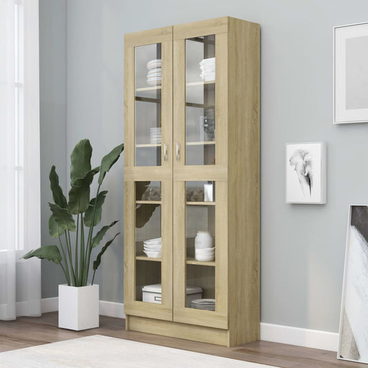 Vitriinikaappi Sonoma-tammi 82,5x30,5x185,5 cm - Sisustajankoti.fi