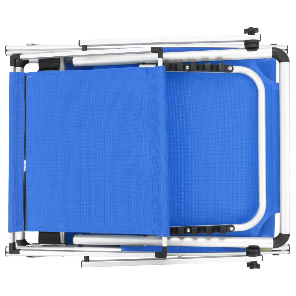 312457 Folding Sun Loungers with Roof 2 pcs Aluminium&Textilene Blue - Sisustajankoti.fi